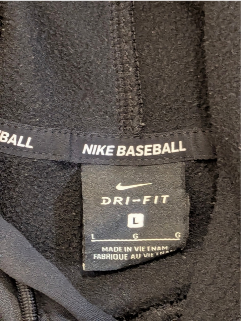Nike Baseball Hoodie Sweatshirt Large - black w white logo - Picture 5 of 11